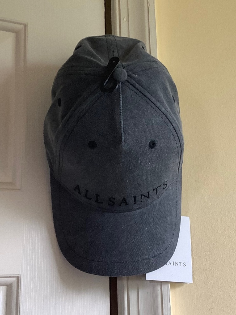 All Saints Logo Baseball Cap Washed Black One Size